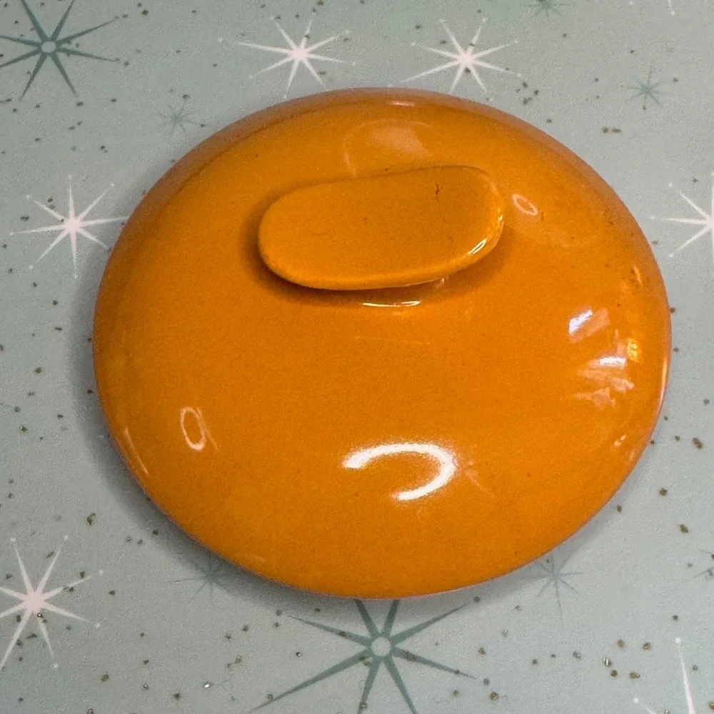 Vintage‎ Salem China Teapot Cream with Yellow Floral Design and Orange Lid